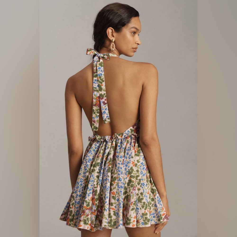 Anthropologie Floral Halter Mini Dress - Multi - Picture 2 of 5